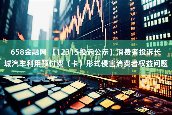 658金融网 【12315投诉公示】消费者投诉长城汽车利用预付费（卡）形式侵害消费者权益问题