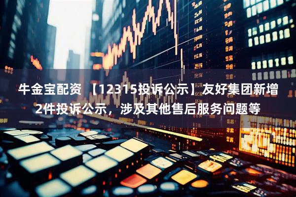 牛金宝配资 【12315投诉公示】友好集团新增2件投诉公示，涉及其他售后服务问题等